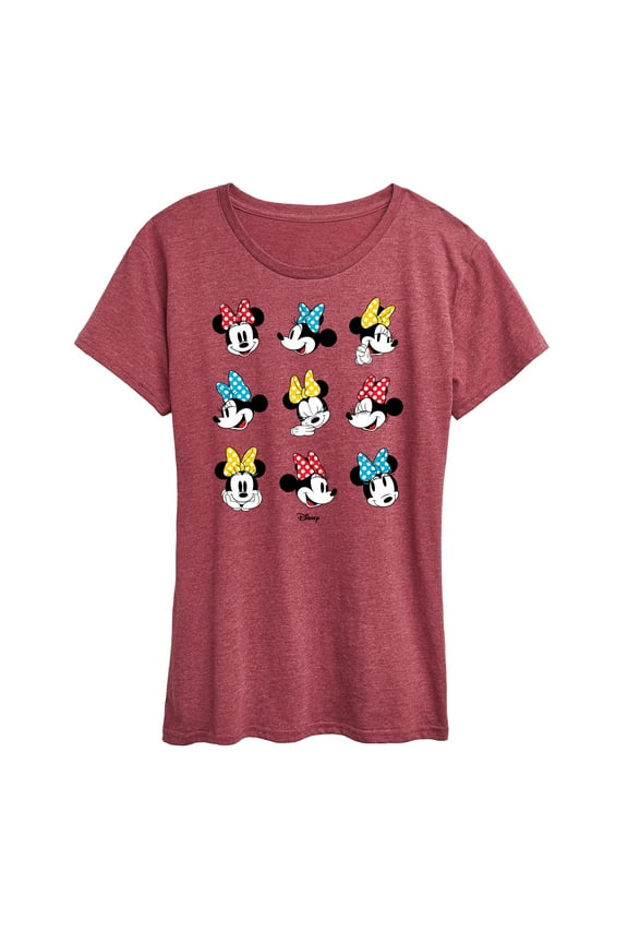 - Mickey & Friends - Minnie Mouse - All the Expressions of Minnie - Women's Short Sleeve Graphic T-Shirt
