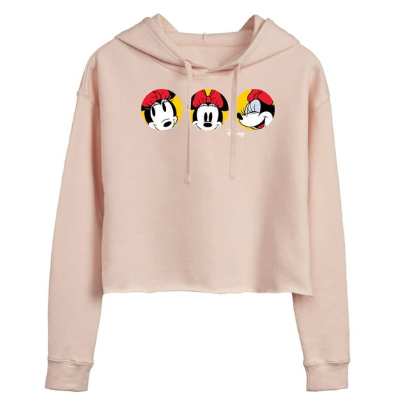 Disney - Mickey & Friends - Minnie Mouse - All the Faces of Minnie - Juniors Cropped Pullover Hoodie