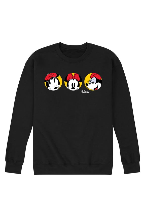 - Mickey & Friends - Minnie Mouse - All the Faces of Minnie - Men's Crew Neck Fleece Pullover