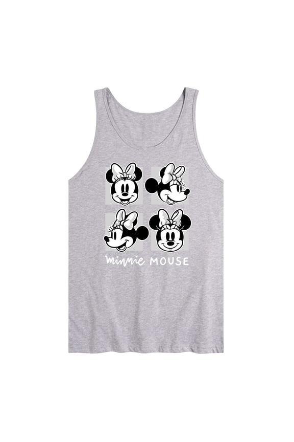 - Mickey & Friends - Minnie Mouse - Black & White Photo Grid - Men's Jersey Tank Top