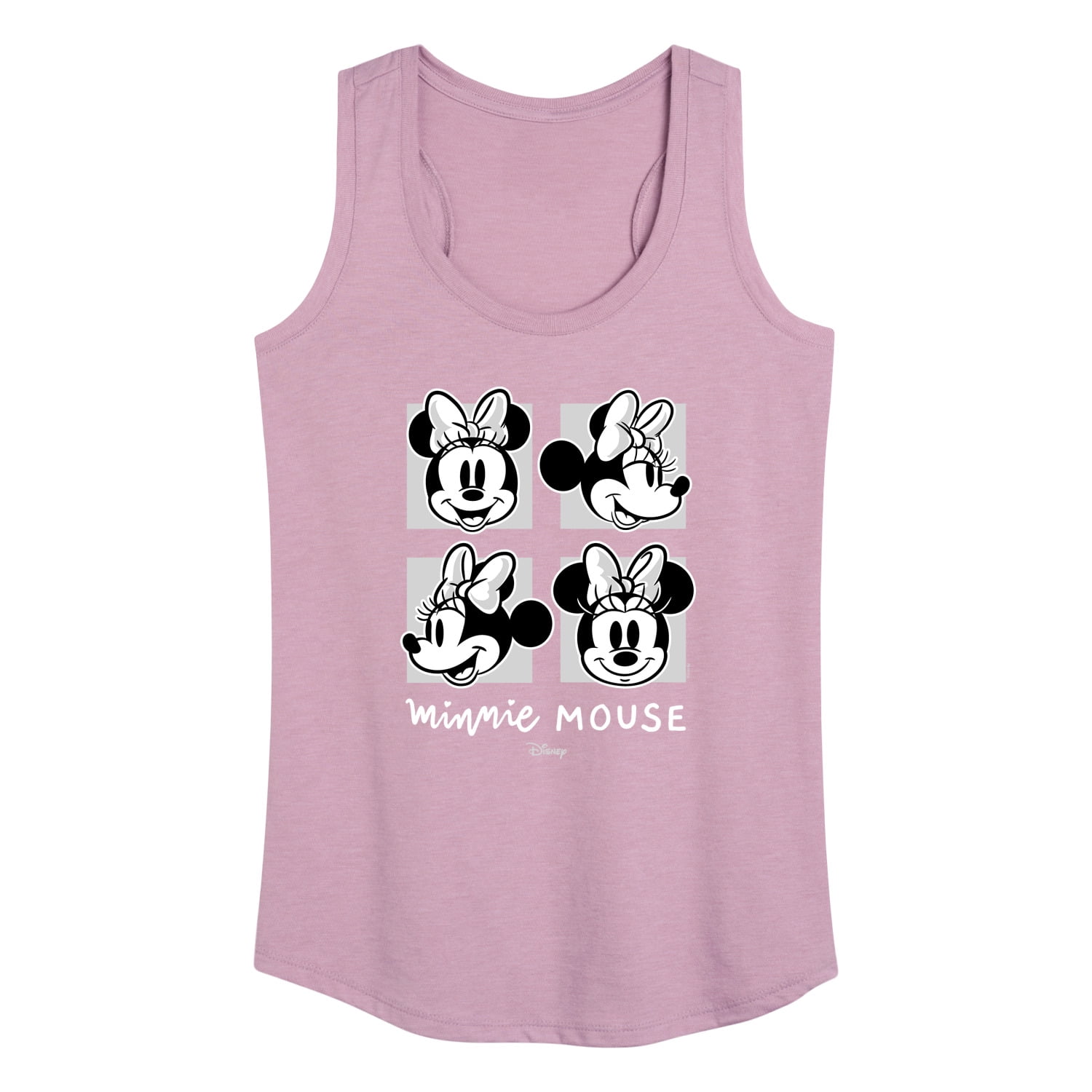 Disney - Mickey & Friends - Minnie Mouse - Black & White Photo Grid -  Women's Racerback Tank Top 