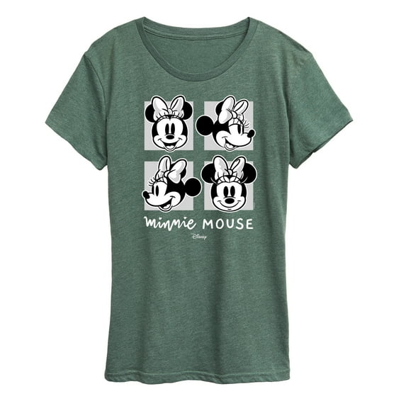 Disney - Mickey & Friends - Minnie Mouse - Black & White Photo Grid - Women's Short Sleeve Graphic T-Shirt