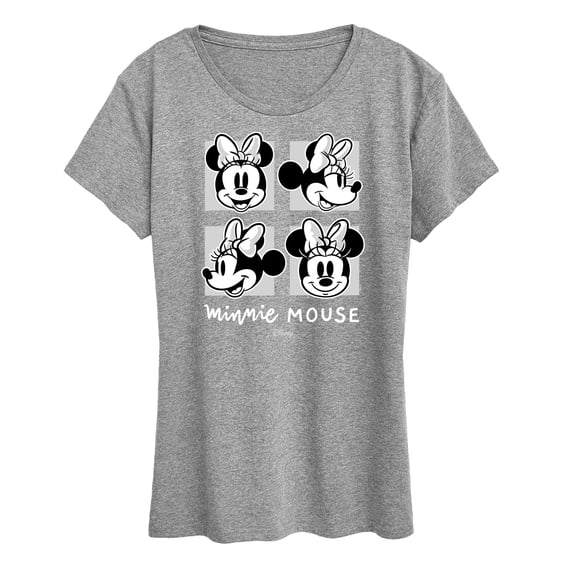Disney - Mickey & Friends - Minnie Mouse - Black & White Photo Grid - Women's Short Sleeve Graphic T-Shirt