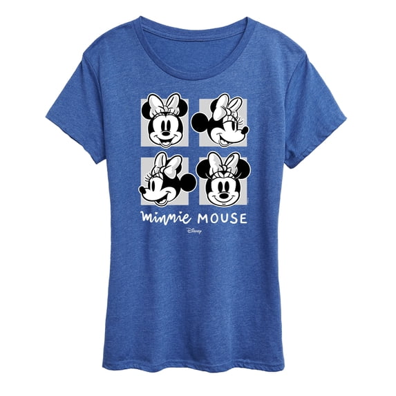 Disney - Mickey & Friends - Minnie Mouse - Black & White Photo Grid - Women's Short Sleeve Graphic T-Shirt