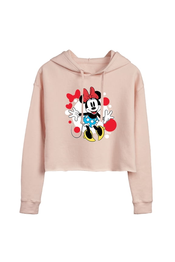 - Mickey & Friends - Minnie Mouse - Classic Minnie - Juniors Cropped Pullover Hoodie