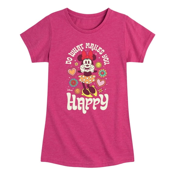 Disney - Mickey & Friends - Minnie Mouse - Do What Makes You Happy - Toddler And Youth Girls Short Sleeve Graphic T-Shirt