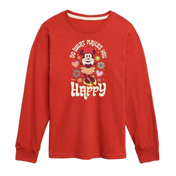 Disney - Mickey & Friends - Minnie Mouse - Do What Makes You Happy - Toddler And Youth Long Sleeve Graphic T-Shirt