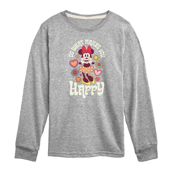 Disney - Mickey & Friends - Minnie Mouse - Do What Makes You Happy - Toddler And Youth Long Sleeve Graphic T-Shirt