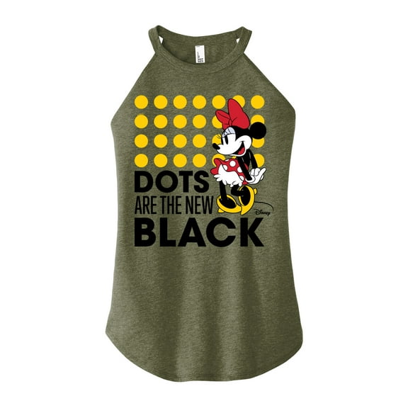 Disney - Mickey & Friends - Minnie Mouse - Dots Are the New Black - Juniors High Neck Tank Top