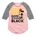 thumbnail image 1 of Disney - Mickey & Friends - Minnie Mouse - Dots Are the New Black - Toddler And Youth Girls Raglan Graphic T-Shirt, 1 of 5