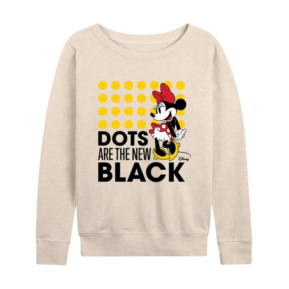 Disney - Mickey & Friends - Minnie Mouse - Dots Are the New Black - Women's Lightweight French Terry Long Sleeve Shirt