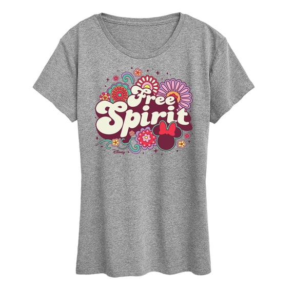 Disney - Mickey & Friends - Minnie Mouse - Free Spirit - Flowers Blooming - Women's Short Sleeve Graphic T-Shirt