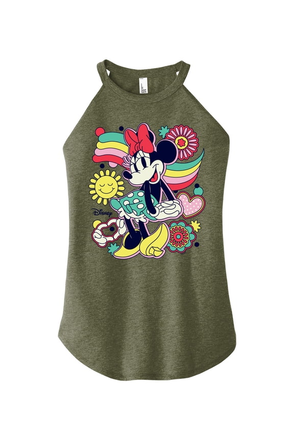 - Mickey & Friends - Minnie Mouse - Happiness - Juniors High Neck Tank Top