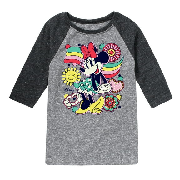 Disney - Mickey & Friends - Minnie Mouse - Happiness - Toddler And Youth Raglan Graphic T-Shirt