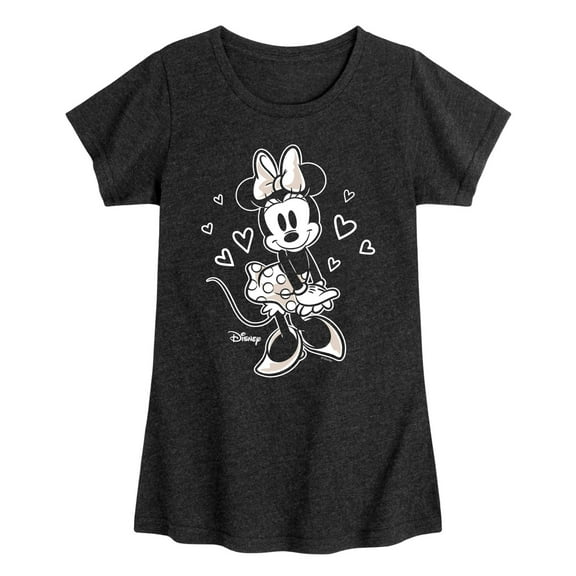 Disney - Mickey & Friends - Minnie Mouse - Hearts - Toddler And Youth Girls Short Sleeve Graphic T-Shirt
