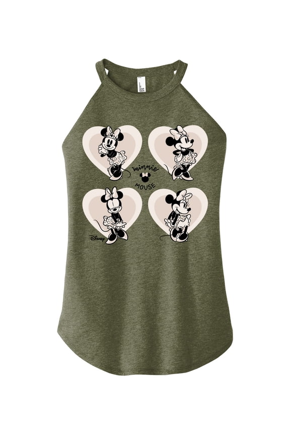 - Mickey & Friends - Minnie Mouse Hearts You - Juniors High Neck Tank Top