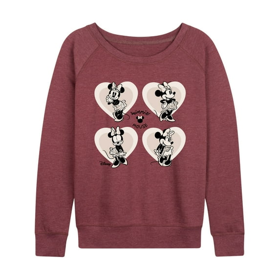 Disney - Mickey & Friends - Minnie Mouse Hearts You - Women's Lightweight French Terry Long Sleeve Shirt