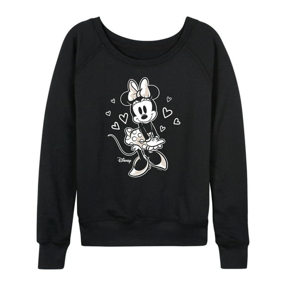 Disney - Mickey & Friends - Minnie Mouse Hearts You - Women's Lightweight French Terry Long Sleeve Shirt