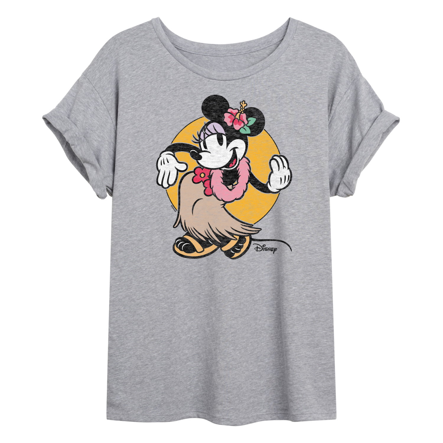 Ideal Muscle Mouse Flowy Friends Hulu Juniors - Mickey - & Disney T-Shirt - - Girl Minnie