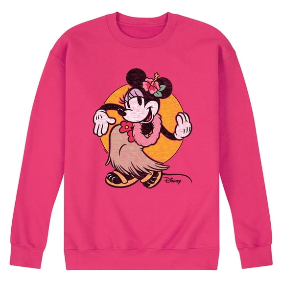 Disney - Mickey & Friends - Minnie Mouse - Hulu Girl - Men's Crew Neck Fleece Pullover