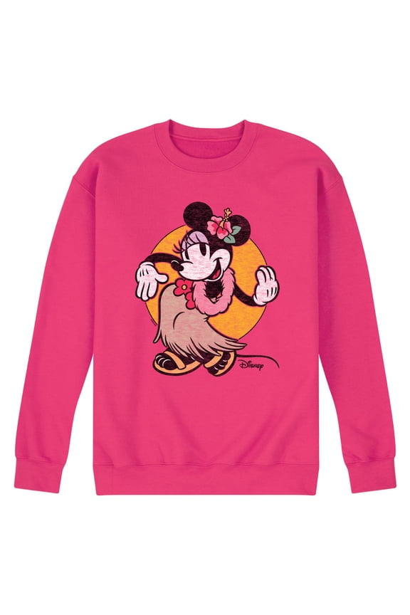 - Mickey & Friends - Minnie Mouse - Hulu Girl - Men's Crew Neck Fleece Pullover