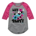 thumbnail image 1 of Disney - Mickey & Friends - Minnie Mouse - Life is a Party - Toddler And Youth Girls Raglan Graphic T-Shirt, 1 of 5