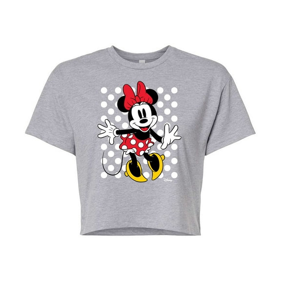 Disney - Mickey & Friends - Minnie Mouse - Polka Dots Everywhere - Juniors Cropped Cotton Blend T-Shirt