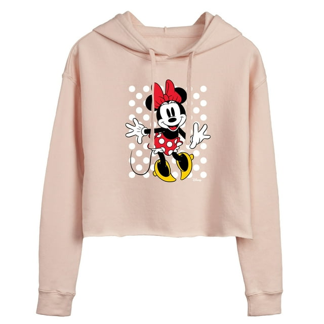 Disney - Mickey & Friends - Minnie Mouse - Polka Dots Everywhere - Juniors Cropped Pullover Hoodie