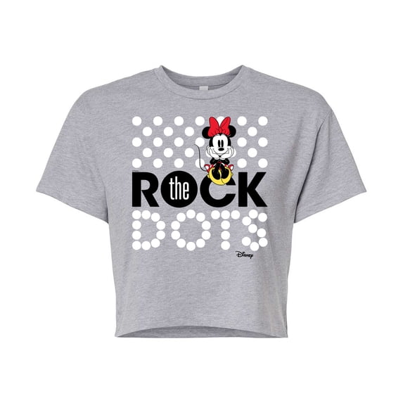 Disney - Mickey & Friends - Minnie Mouse - Rock the Dots - Juniors Cropped Cotton Blend T-Shirt
