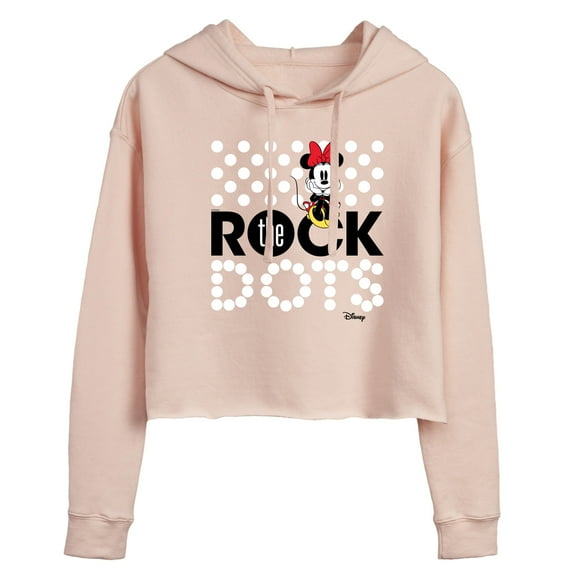 Disney - Mickey & Friends - Minnie Mouse - Rock the Dots - Juniors Cropped Pullover Hoodie