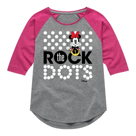 Disney - Mickey & Friends - Minnie Mouse - Rock the Dots - Toddler And Youth Girls Raglan Graphic T-Shirt