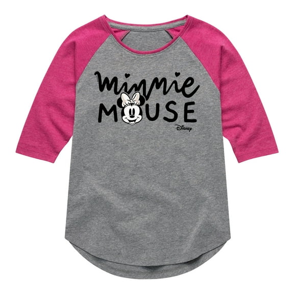 Disney - Mickey & Friends - Minnie Mouse - Simple Original - Toddler And Youth Girls Raglan Graphic T-Shirt