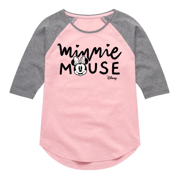 Disney - Mickey & Friends - Minnie Mouse - Simple Original - Toddler And Youth Girls Raglan Graphic T-Shirt