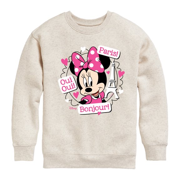 Disney - Mickey & Friends - Minnie Mouse Speaks French - Oui Oui, Paris, Bonjour - Toddler And Youth Long Sleeve Graphic T-Shirt