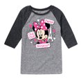 thumbnail image 1 of Disney - Mickey & Friends - Minnie Mouse Speaks French - Oui Oui, Paris, Bonjour - Toddler And Youth Raglan Graphic T-Shirt, 1 of 4