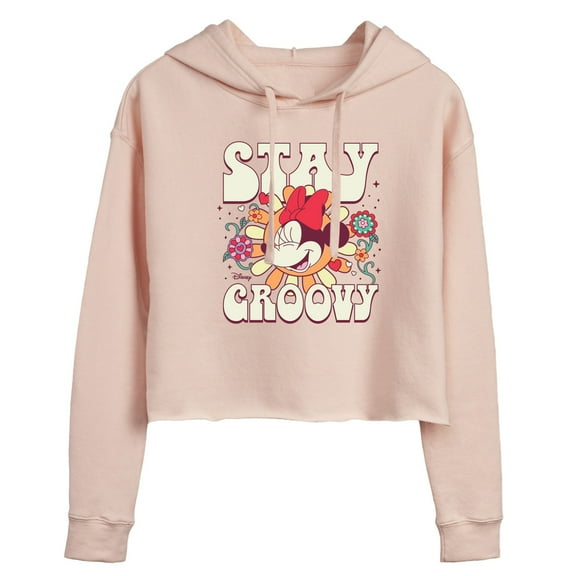 Disney - Mickey & Friends - Minnie Mouse - Stay Groovy - Juniors Cropped Pullover Hoodie