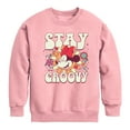 thumbnail image 1 of Disney - Mickey & Friends - Minnie Mouse - Stay Groovy - Toddler And Youth Crewneck Fleece Sweatshirt, 1 of 4