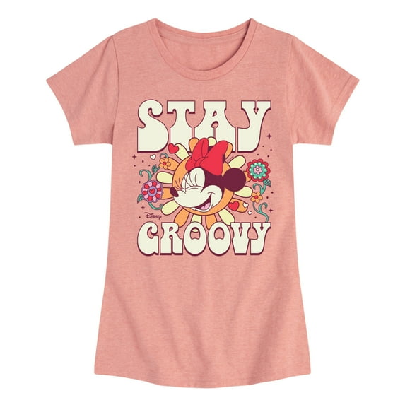 Disney - Mickey & Friends - Minnie Mouse - Stay Groovy - Toddler And Youth Girls Short Sleeve Graphic T-Shirt