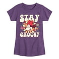 thumbnail image 1 of Disney - Mickey & Friends - Minnie Mouse - Stay Groovy - Toddler And Youth Girls Short Sleeve Graphic T-Shirt, 1 of 5