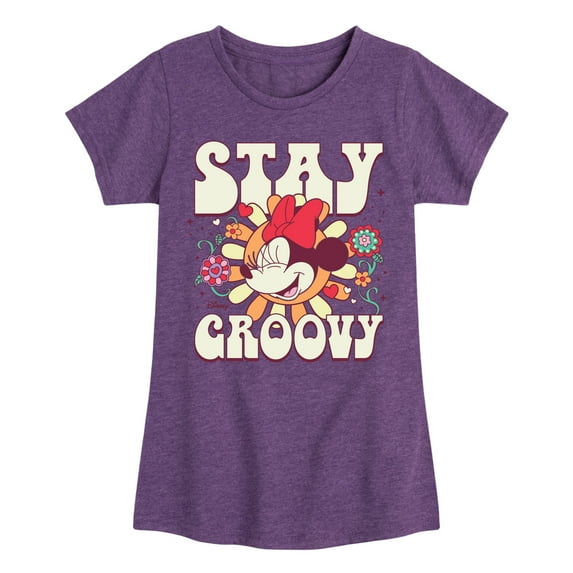 Disney - Mickey & Friends - Minnie Mouse - Stay Groovy - Toddler And Youth Girls Short Sleeve Graphic T-Shirt