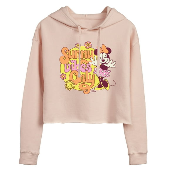 Disney - Mickey & Friends - Minnie Mouse - Sunny Vibes Only - Juniors Cropped Pullover Hoodie