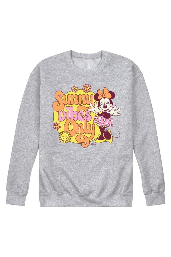 - Mickey & Friends - Minnie Mouse - Sunny Vibes Only - Men's Crew Neck Fleece Pullover