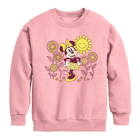 Disney - Mickey & Friends - Minnie Mouse - Sunshine & Daisies - Toddler And Youth Crewneck Fleece Sweatshirt