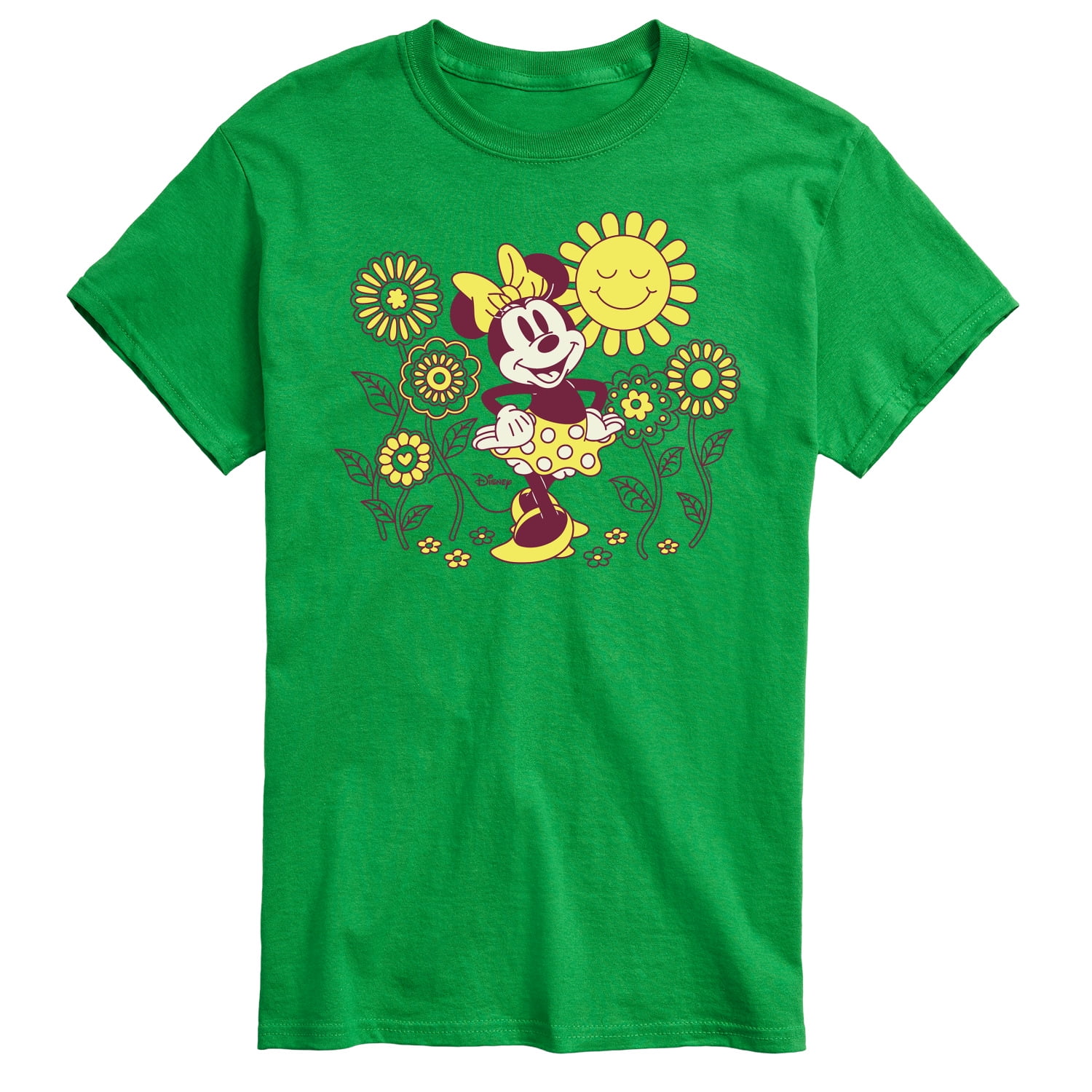 Disney Mickey And Friends Minnie Mouse Sunshine And Flowers Mens Short Sleeve Graphic T 