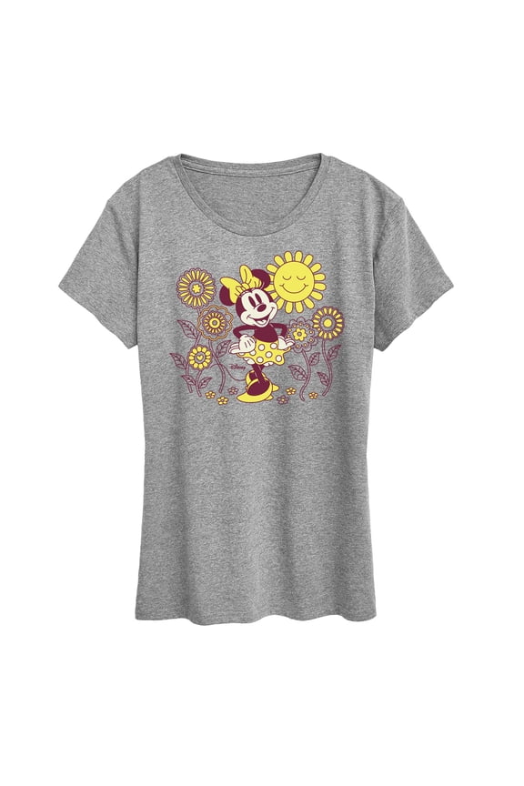 - Mickey & Friends - Minnie Mouse - Sunshine & Flowers - Women's Short Sleeve Graphic T-Shirt