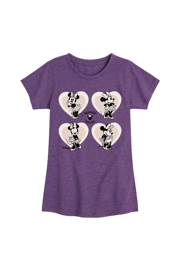 - Mickey & Friends - Minnie Mouse - Sweet Innocent Poses - Toddler And Youth Girls Short Sleeve Graphic T-Shirt