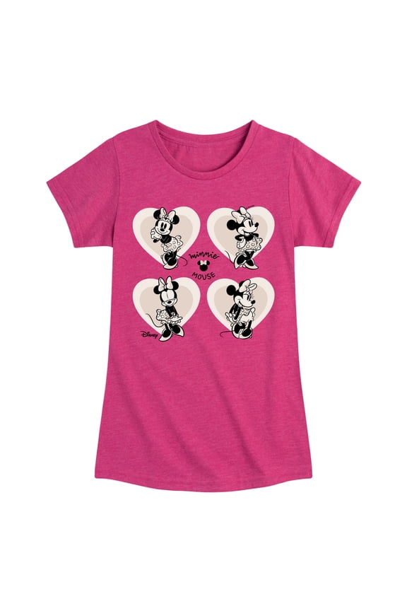 - Mickey & Friends - Minnie Mouse - Sweet Innocent Poses - Toddler And Youth Girls Short Sleeve Graphic T-Shirt