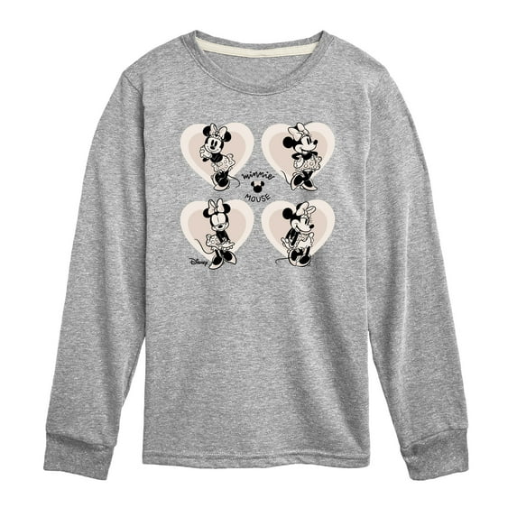 Disney - Mickey & Friends - Minnie Mouse - Sweet Innocent Poses - Toddler And Youth Long Sleeve Graphic T-Shirt