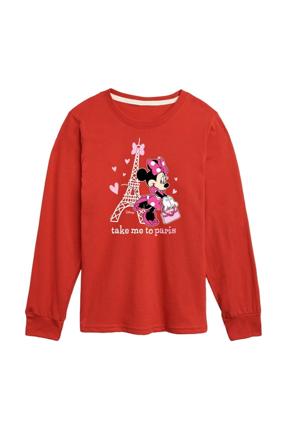 - Mickey & Friends - Minnie Mouse - Take Me to Paris - Toddler And Youth Long Sleeve Graphic T-Shirt