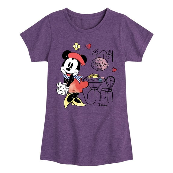 Disney - Mickey & Friends - Minnie Mouse in Paris - Toddler And Youth Girls Short Sleeve Graphic T-Shirt